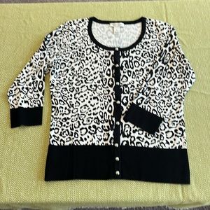 White House Black Market Leopard Print sweater